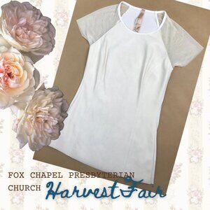 Bailey 44 Short Sleeve Off-White Faux Leather Tee, Size Small